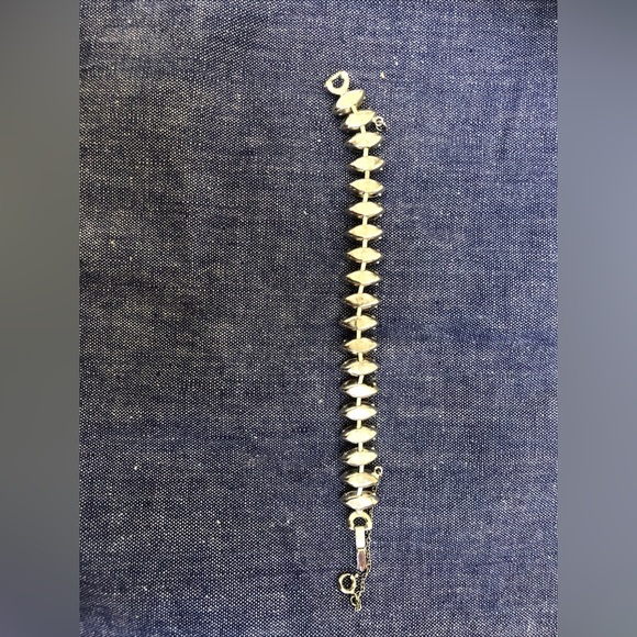 Vintage Rhinestone Necklace And Matching Bracelet Clear Rhinestone Flower Center - Picture 12 of 14